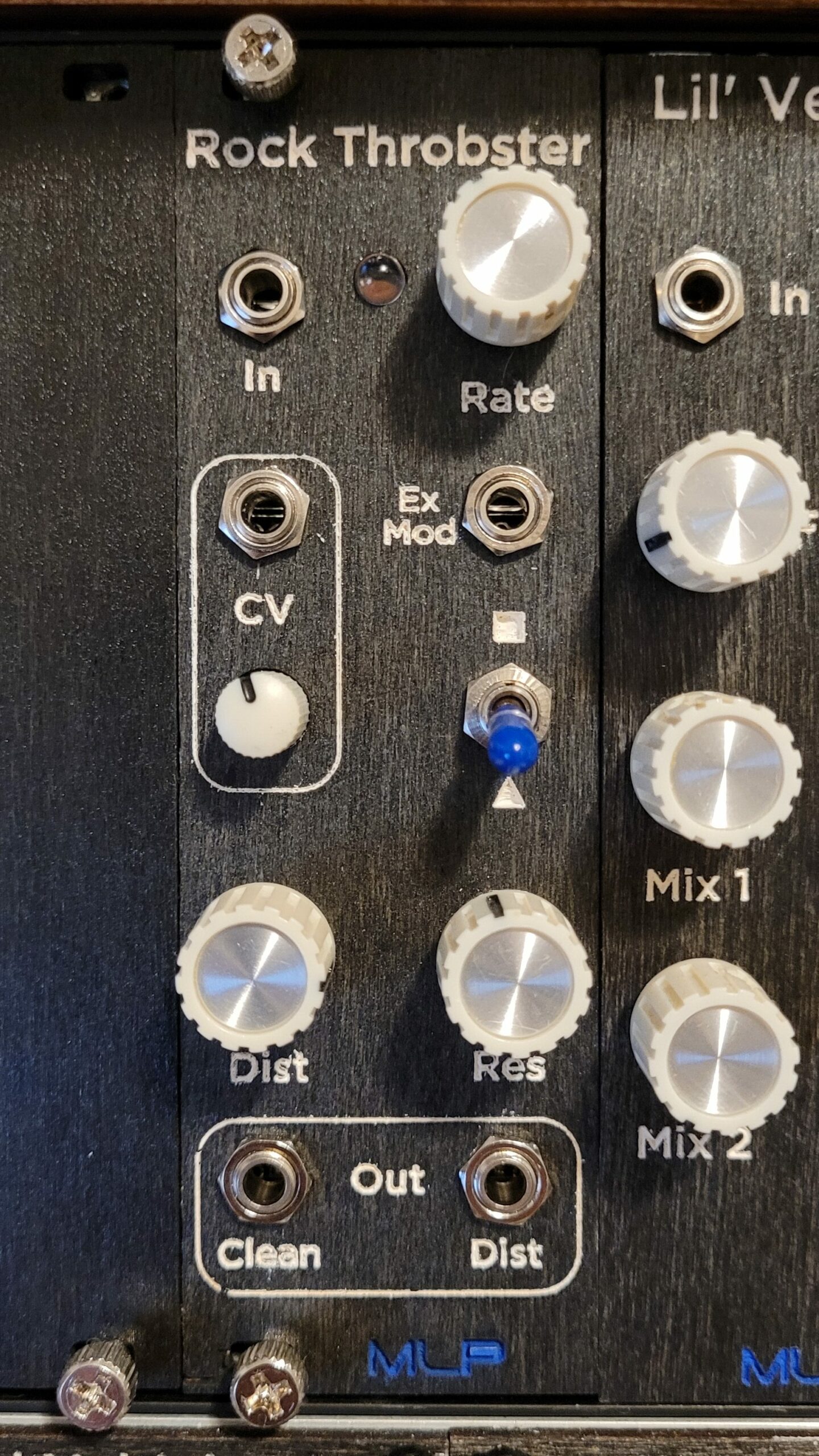 Faceplate for the Rock Throbster Eurorack tremolo module